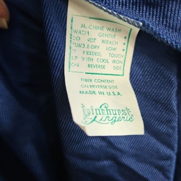 Pinehurst Lingerie Women's Sz Small Blue white Robe 3 button Vintage USA Nylon - Picture 9 of 13